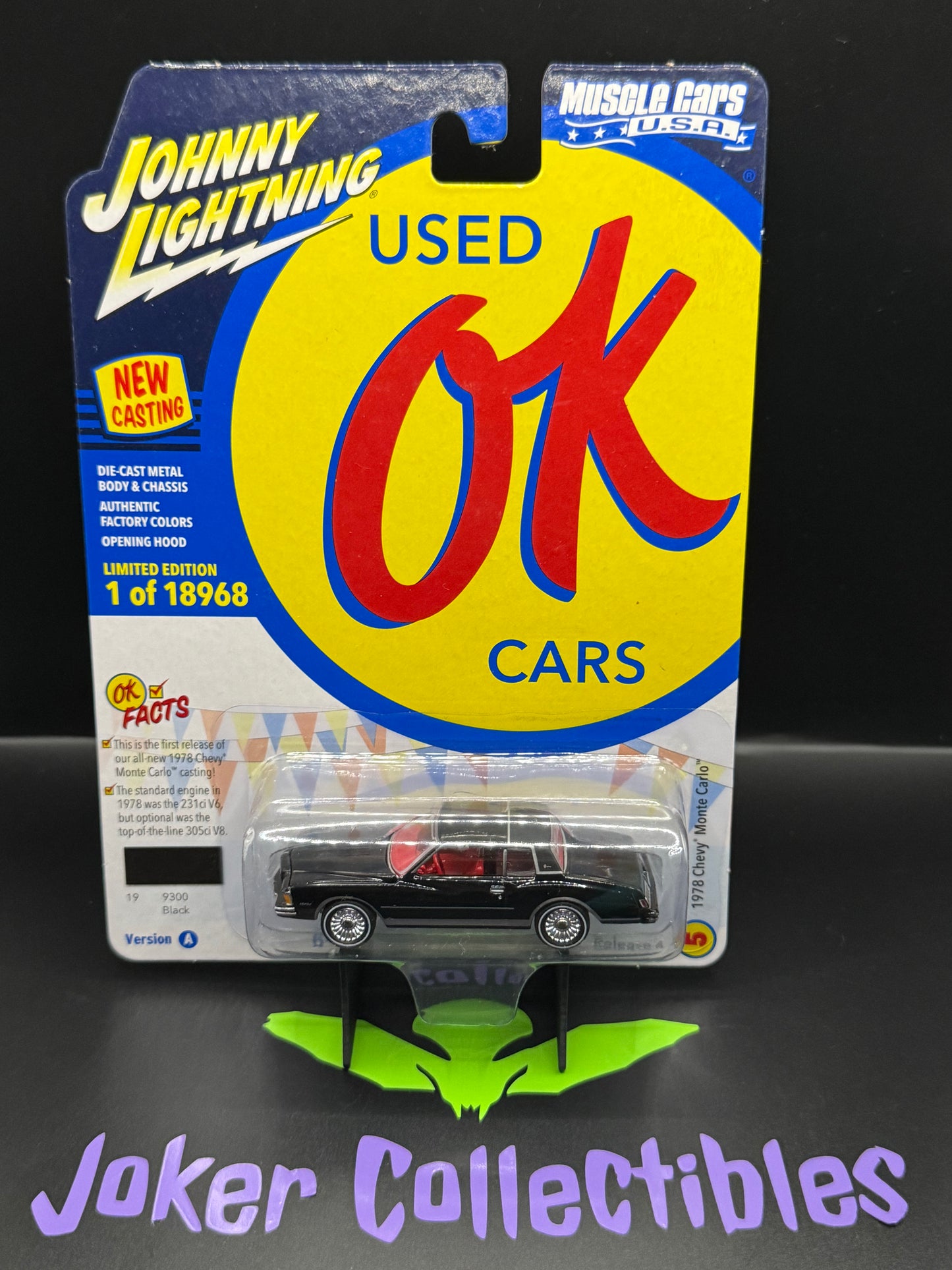 Johnny Lightning Muscle Cars U.S.A. OK Used Cars 1978 Chevy Monte Carlo Black # 5