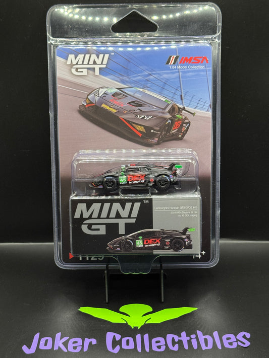 Mini GT #1129 Lamborghini Huracán GT3 EVO2 #45 No.45 DEX Imaging 2024 IMSA Daytona 24 Hrs