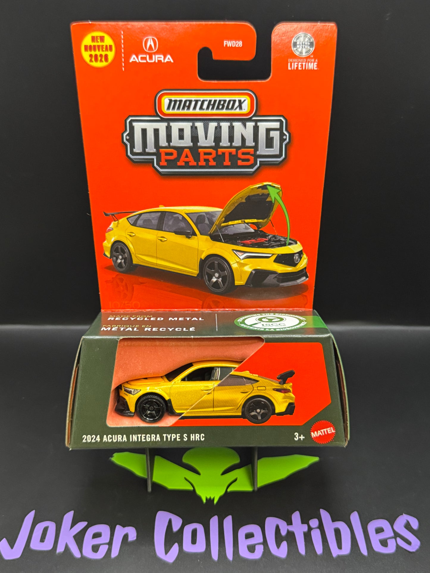 Matchbox 2026 Moving Parts Yellow 2024 Acura Integra Type S HRC