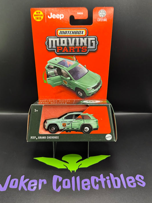 Matchbox 2025 Moving Parts Green National Parks Forest Ranger Jeep Grand Cherokee