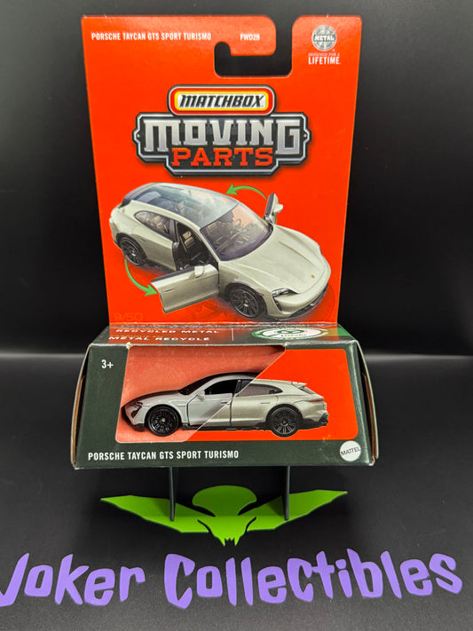 Matchbox 2025 Moving Parts Light Grey Porsche Taycan GTS Sport Turismo