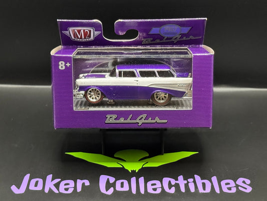 M2 Machines Ground Pounders Purple White 1957 Chevrolet Nomad R30 25-08