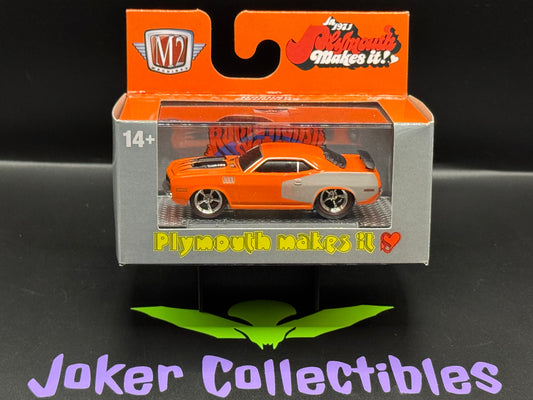 M2 Machines Ground Pounders Orange 1971 Plymouth Cuda 440 R30 25-12