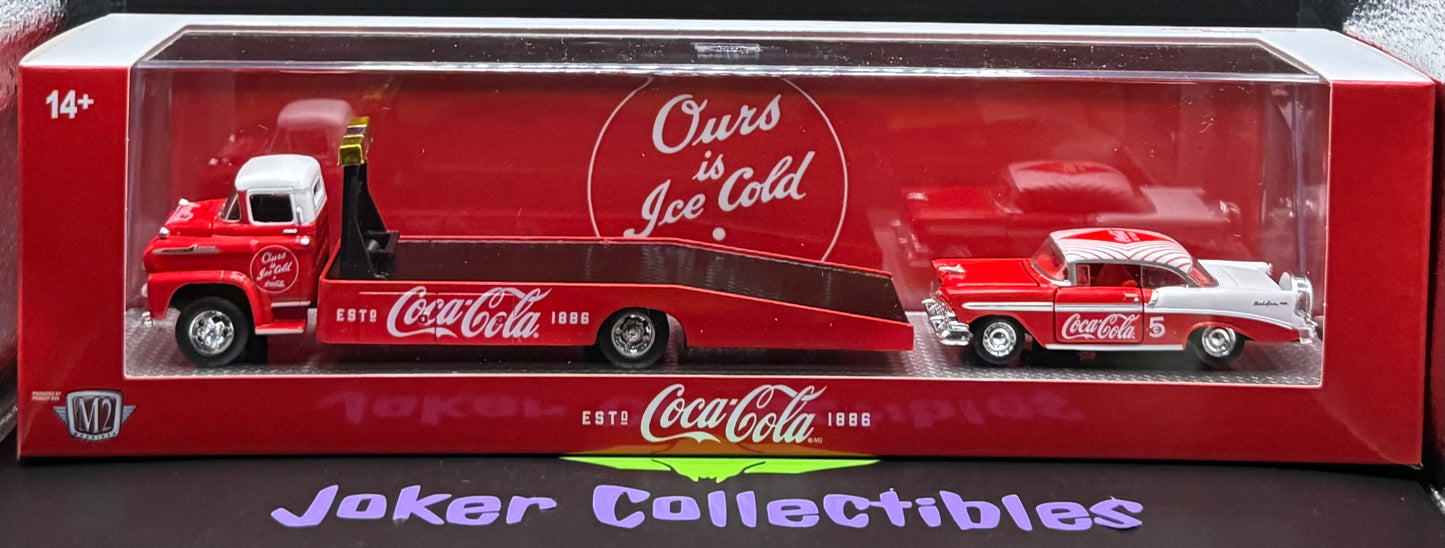 M2 Machines Auto-Haulers Coca-Cola 1958 Chevrolet Spartan LCF & 1956 Chevrolet Bel Air S03 26-11