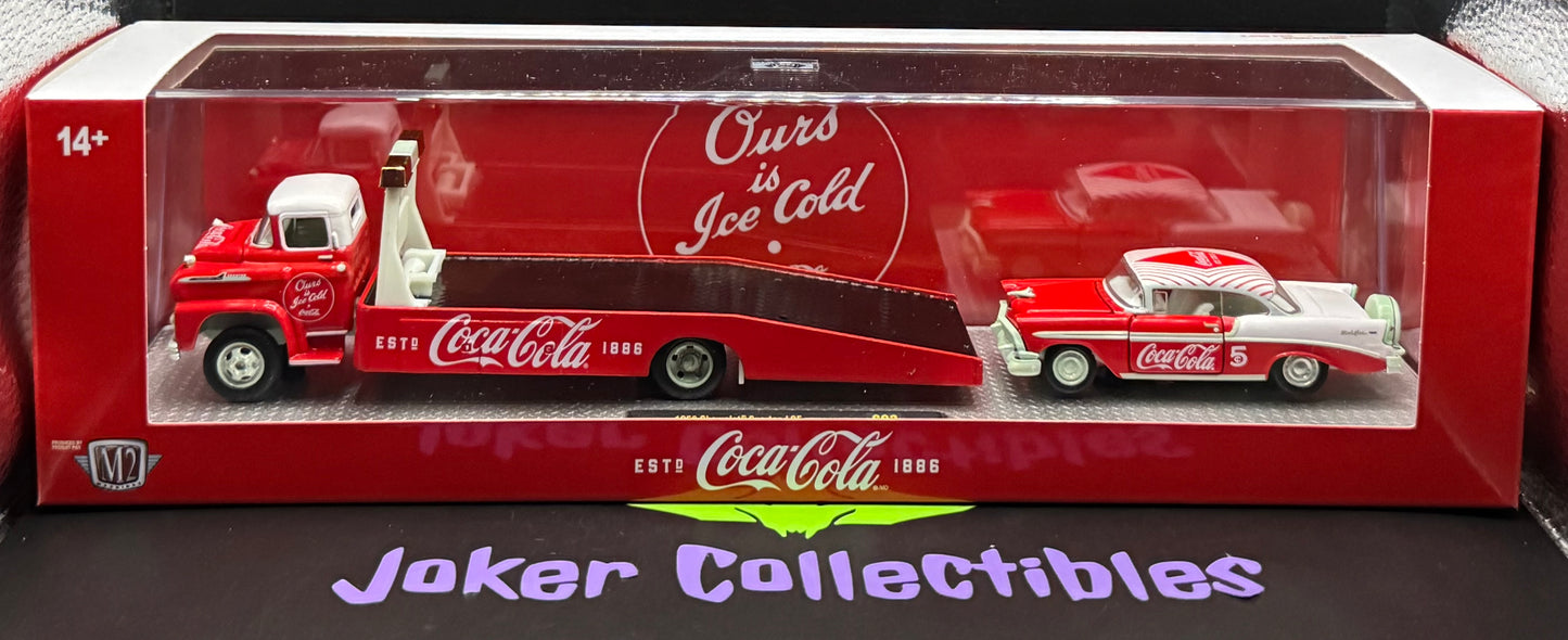 M2 Machines Auto-Haulers Chase Coca-Cola 1958 Chevrolet Spartan LCF & 1956 Chevrolet Bel Air S03 26-11