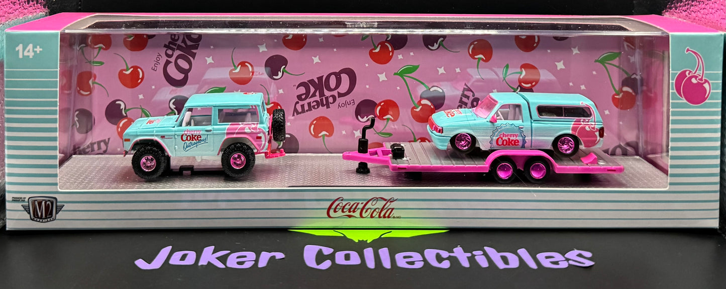 M2 Machines Auto-Haulers Chase Cherry Coke 1976 Ford Bronco & 1995 Ford Ranger XLT S03 26-10