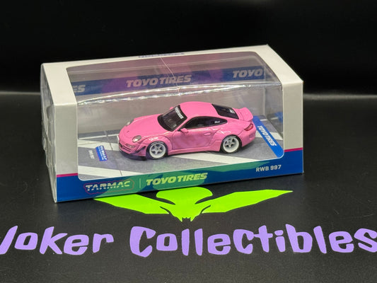 Tarmac Works Hobby64 Pink Porsche RWB 997 Toyo Tires *Case Damage*