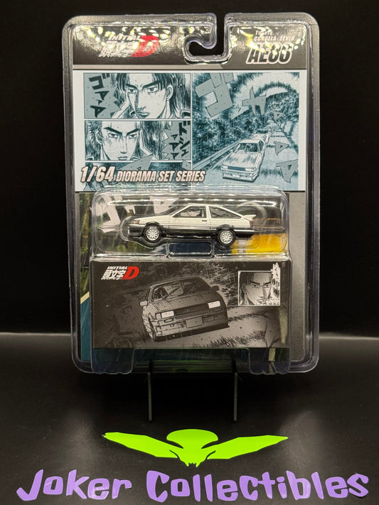 Hobby Japan 1/64 Initial D Diorama Set Series Toyota Corolla Levin AE86 Wataru Akiyama VS Keisuke Takahashi