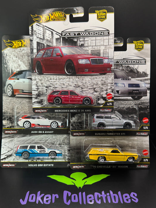 Hot Wheels Premium Car Culture 2025 Fast Wagons Release J Case Set of 5