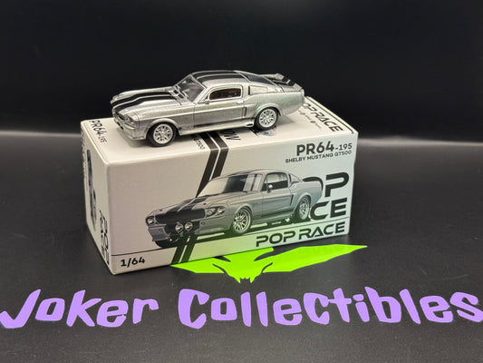 Pop Race 1967 Shelby Mustang GT500 Grey Black PR64-195