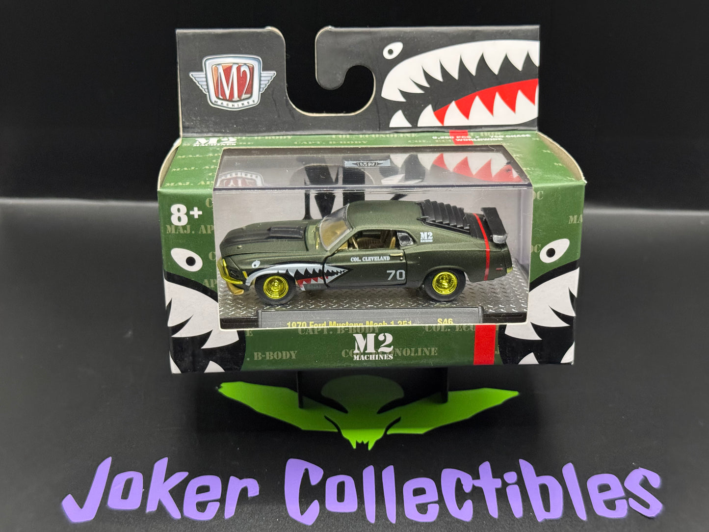 M2 Machines Chase Shark Mouth Green 1970 Ford Mustang Mach 1 350 S46 22-37
