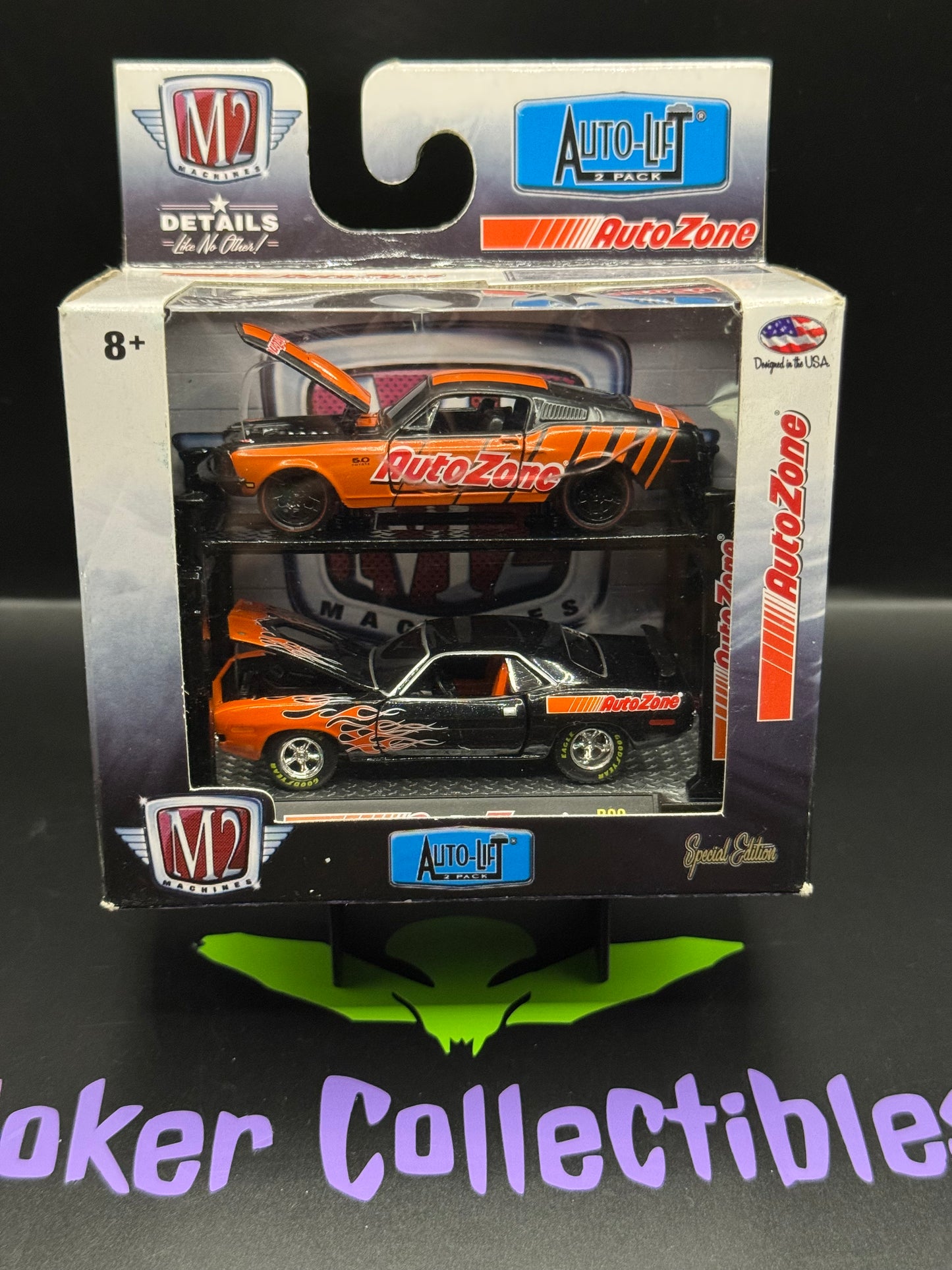 M2 Machines Auto-Lift 2 Pack AutoZone 1968 Ford Mustang 2+2 & 1971 Plymouth HEMI Cuda R09 18-01