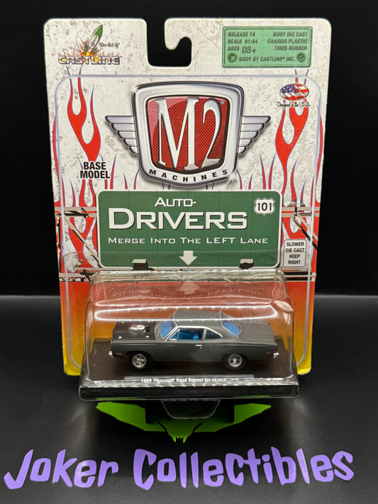M2 Machines Auto-Drivers Gray 1969 Plymouth Road Runner 440 Six-Pack R18 12-37