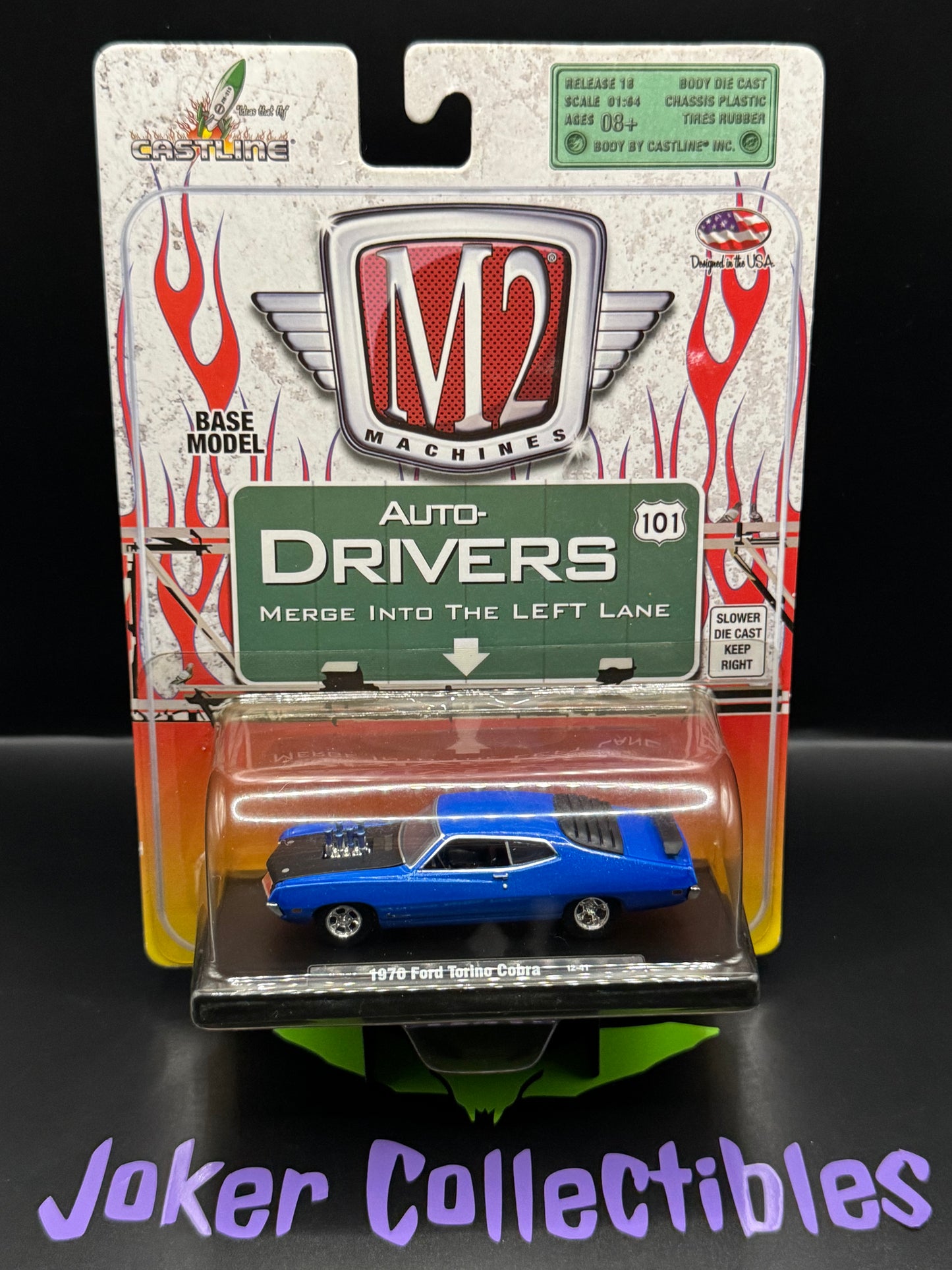 M2 Machines Auto-Drivers Blue 1970 Ford Torino Cobra R18 12-41