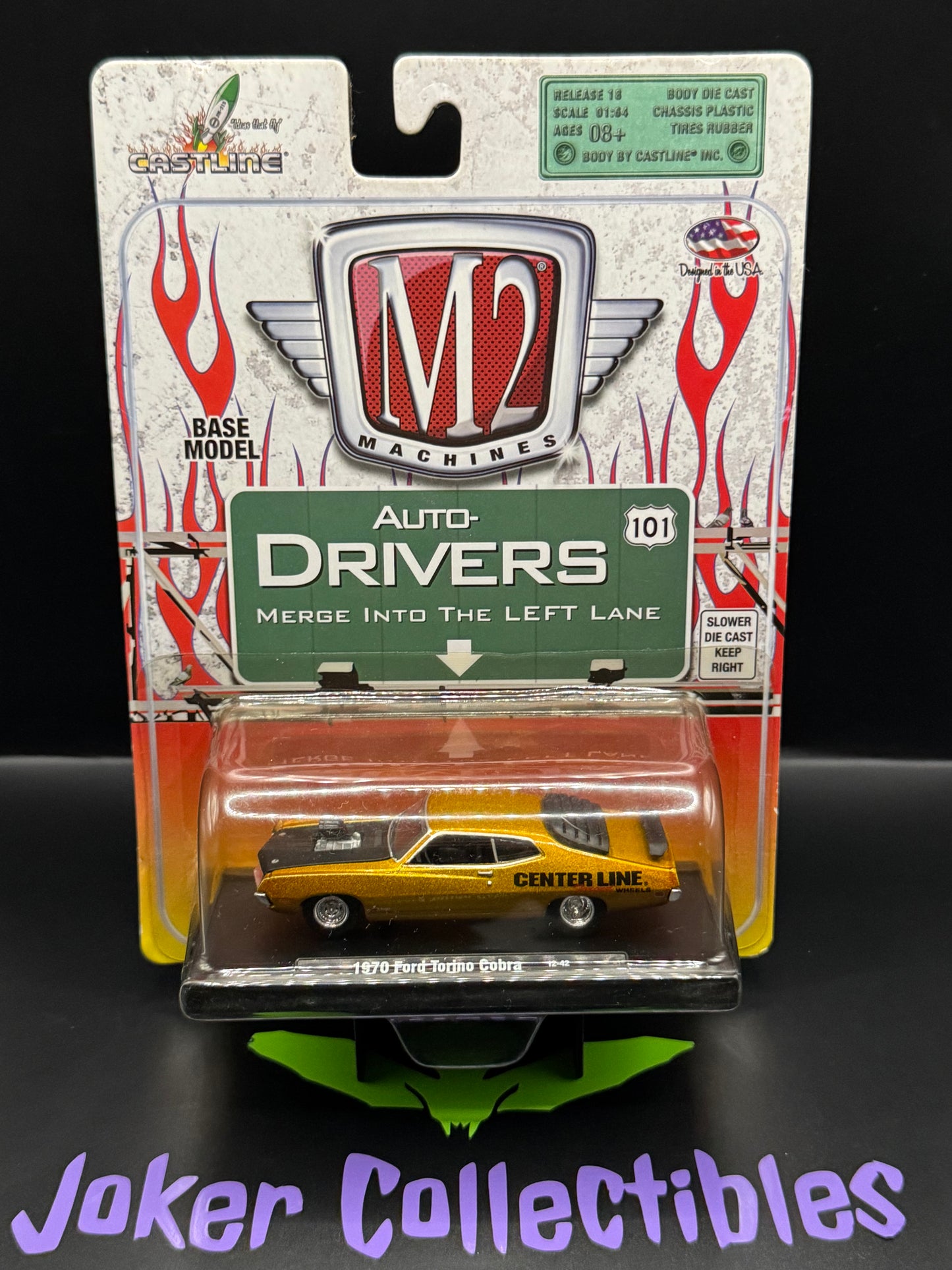 M2 Machines Auto-Drivers Gold Orange 1970 Ford Torino Cobra R18 12-42