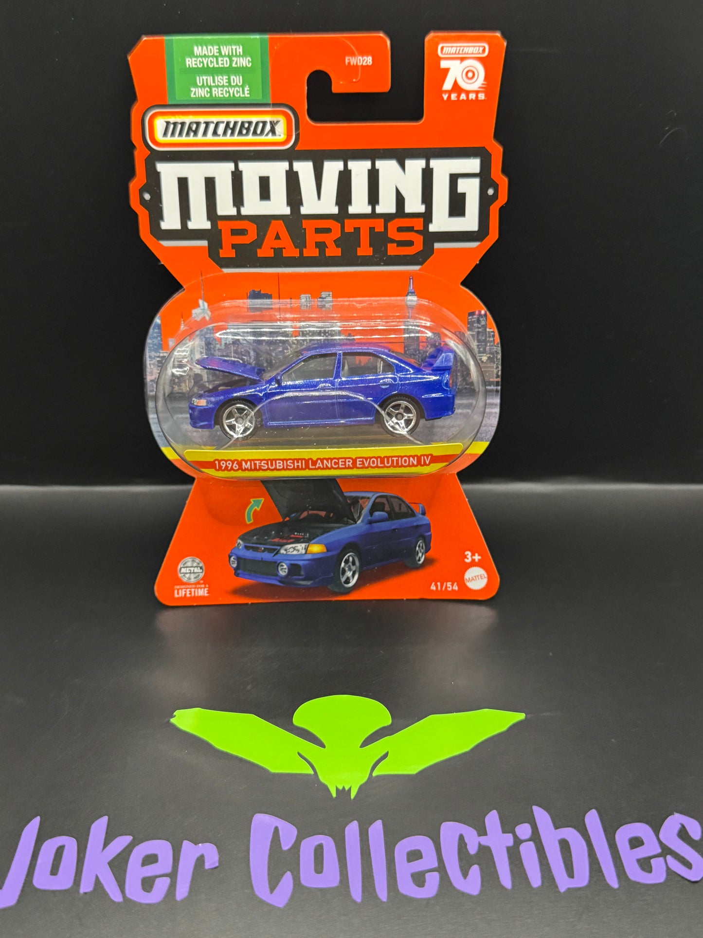 Matchbox Moving Parts Blue 1996 Mitsubishi Lancer Evolution IV