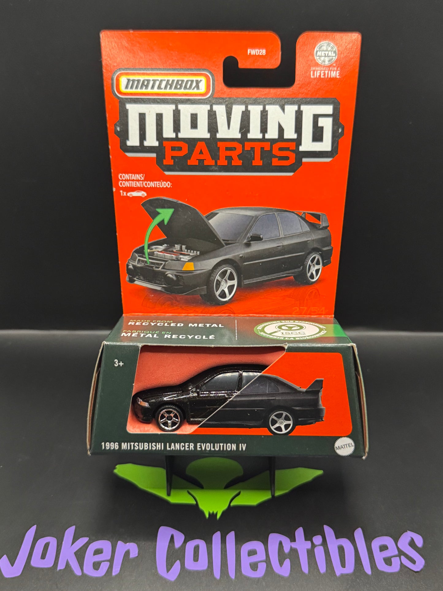 Matchbox Moving Parts Black 1996 Mitsubishi Lancer Evolution IV