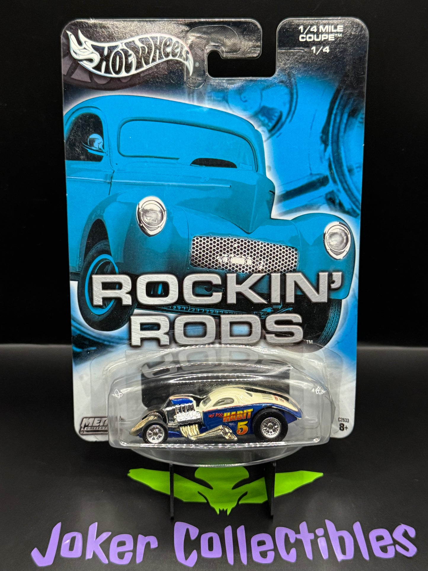 Hot Wheels Rockin' Rods Blue & White 1/4 Mile Coupe # 1/4