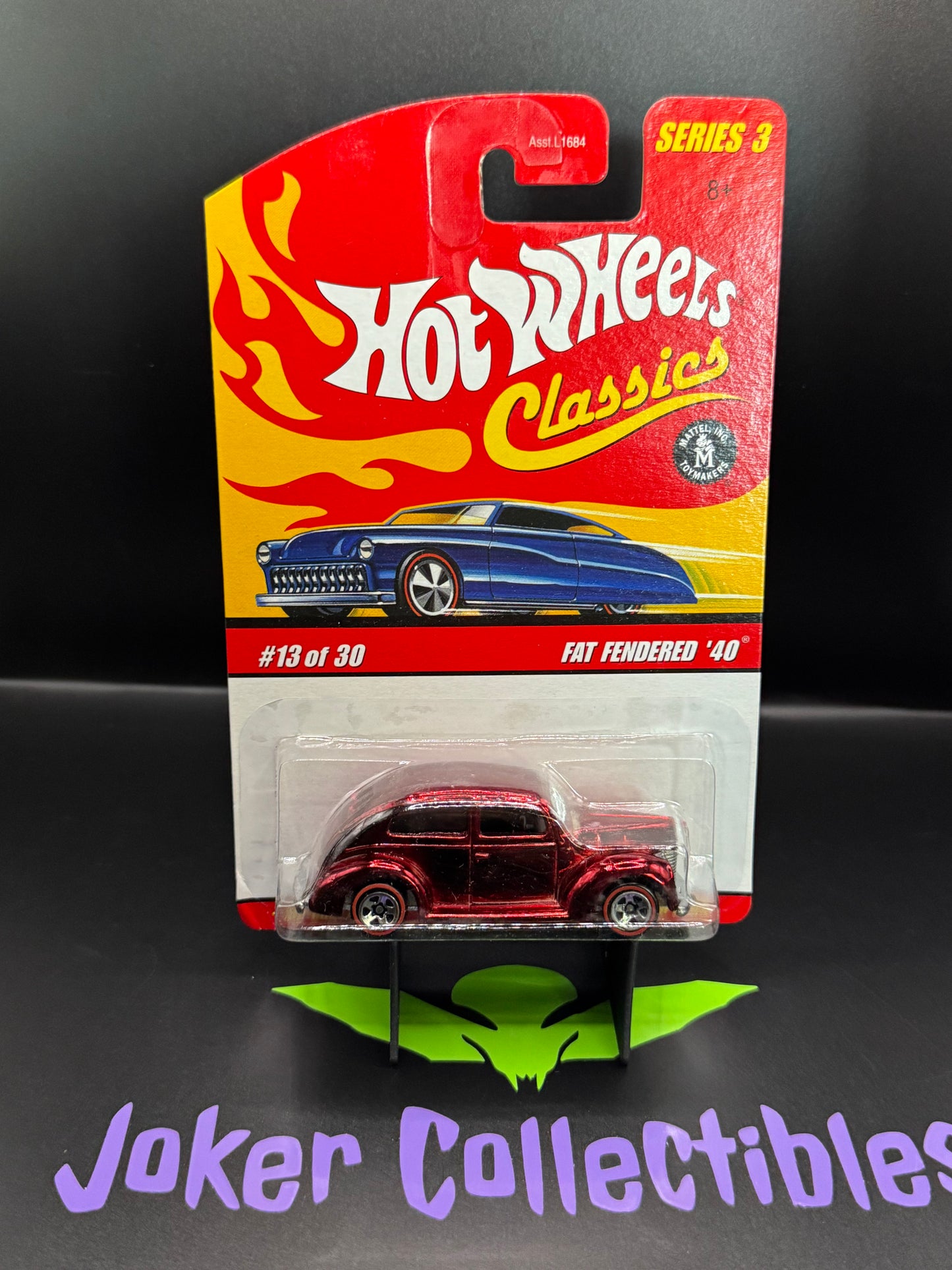 Hot Wheels Classics Series 3 Fat Fendered '40 13 of 30 Red *Card Damage*