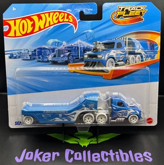 Hot Wheels 2025 Track Fleet Mix 1 Blue White Semi Rodger Dodger HYT56-979B