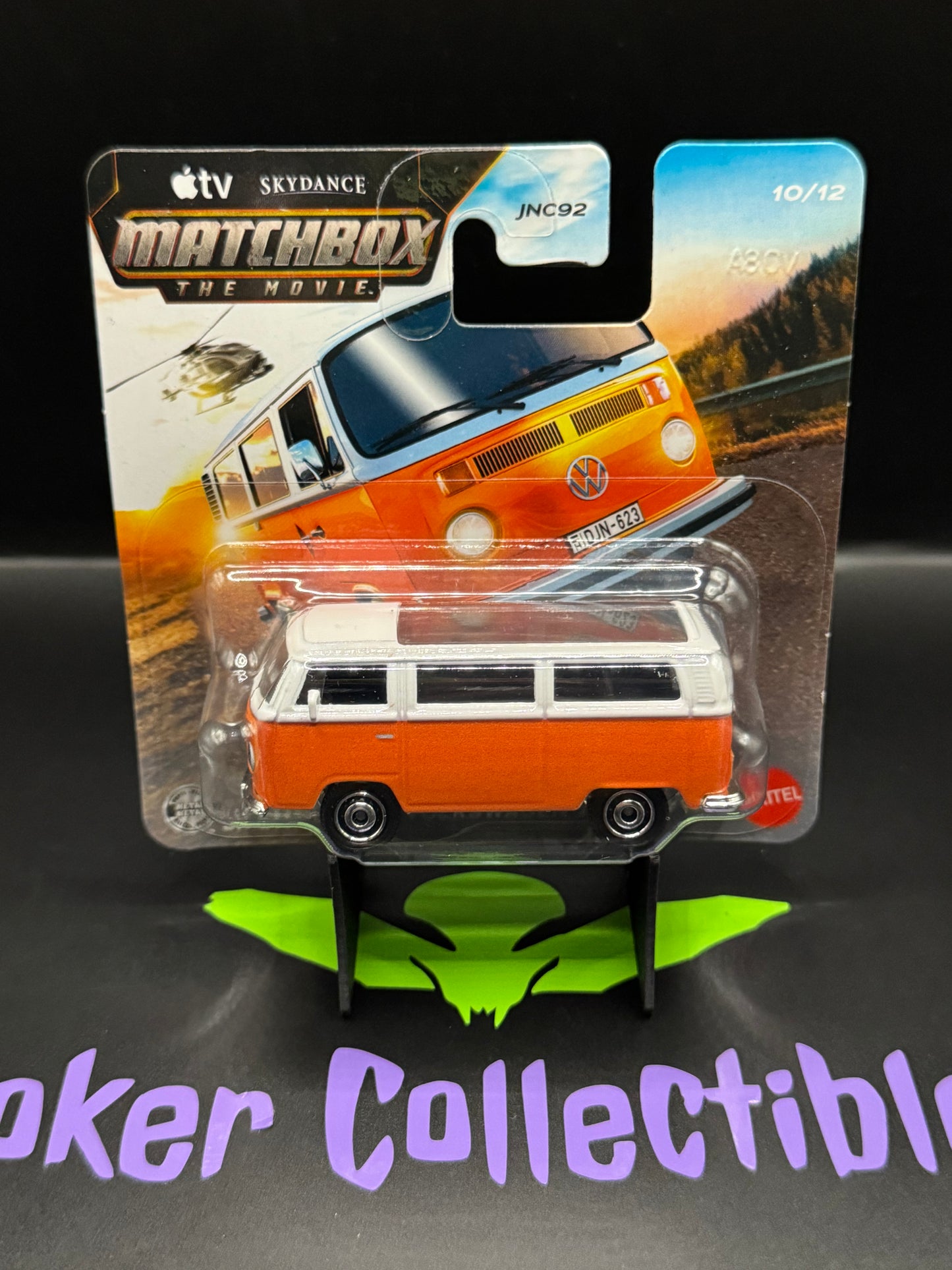 Matchbox the Movie Orange 1973 Volkswagen T2B Bus # 10/12 - Short Card
