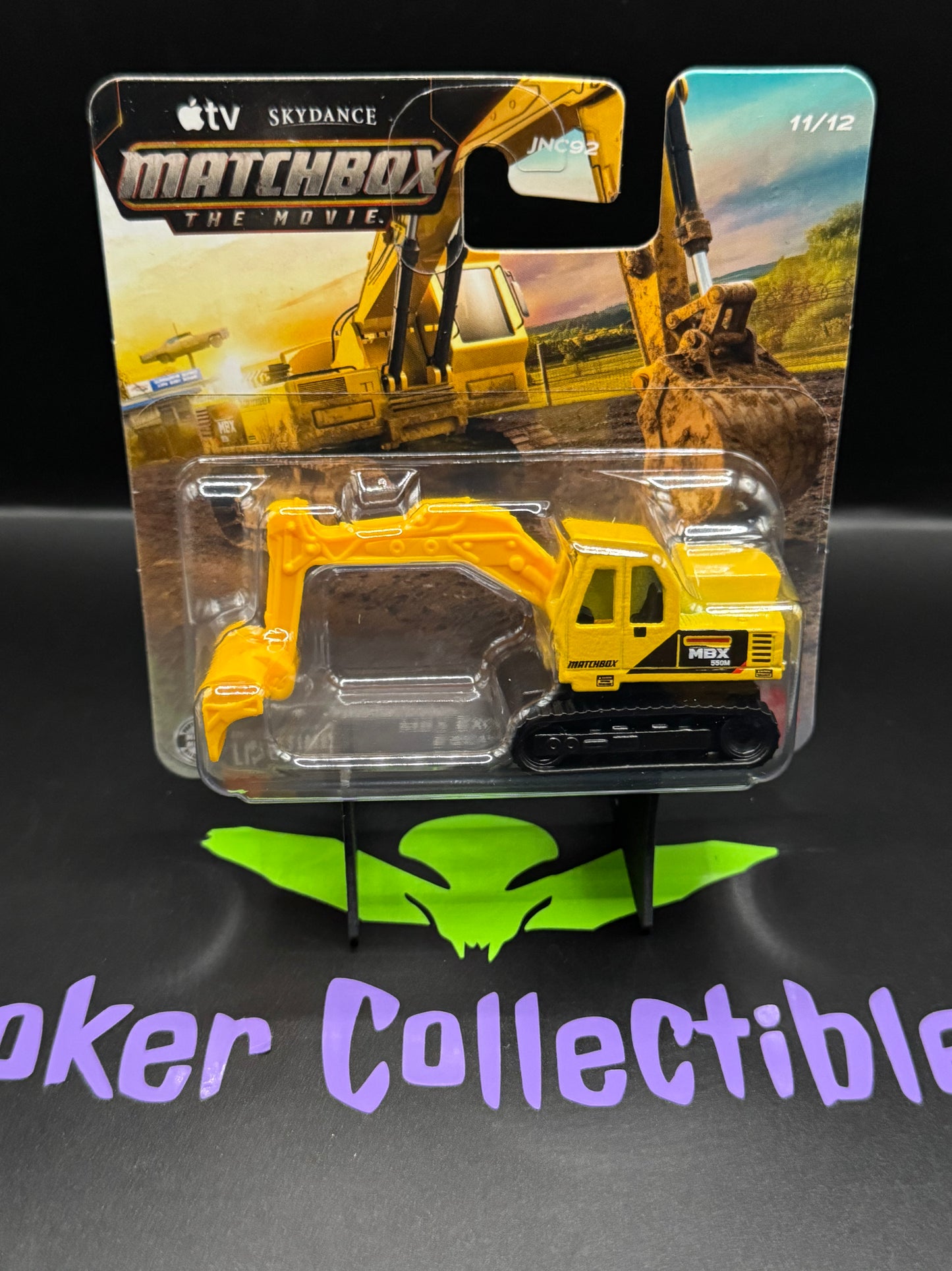 Matchbox the Movie Yellow MBX Excavator # 11/12 - Short Card