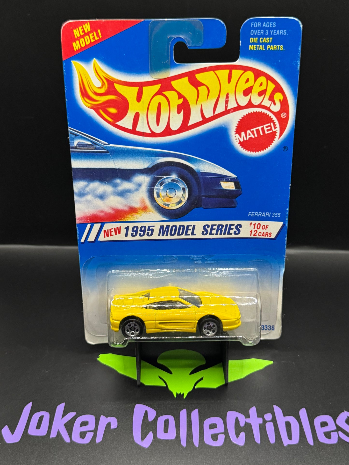 Hot Wheels Yellow Ferrari 355 1995 New Model Series 10 of 12 Cars Collector # 350