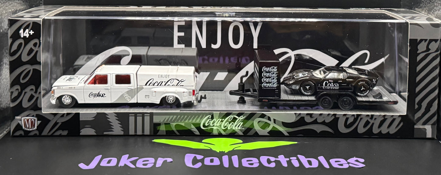 M2 Machines Auto-Haulers Coca-Cola 1987 Ford F-350 Truck & 1966 Ford GT40 MK II S05 26-16