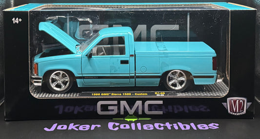 M2 Machines 1:24 Scale Turquoise 1988 GMC Sierra 1500 Custom R140 26-06