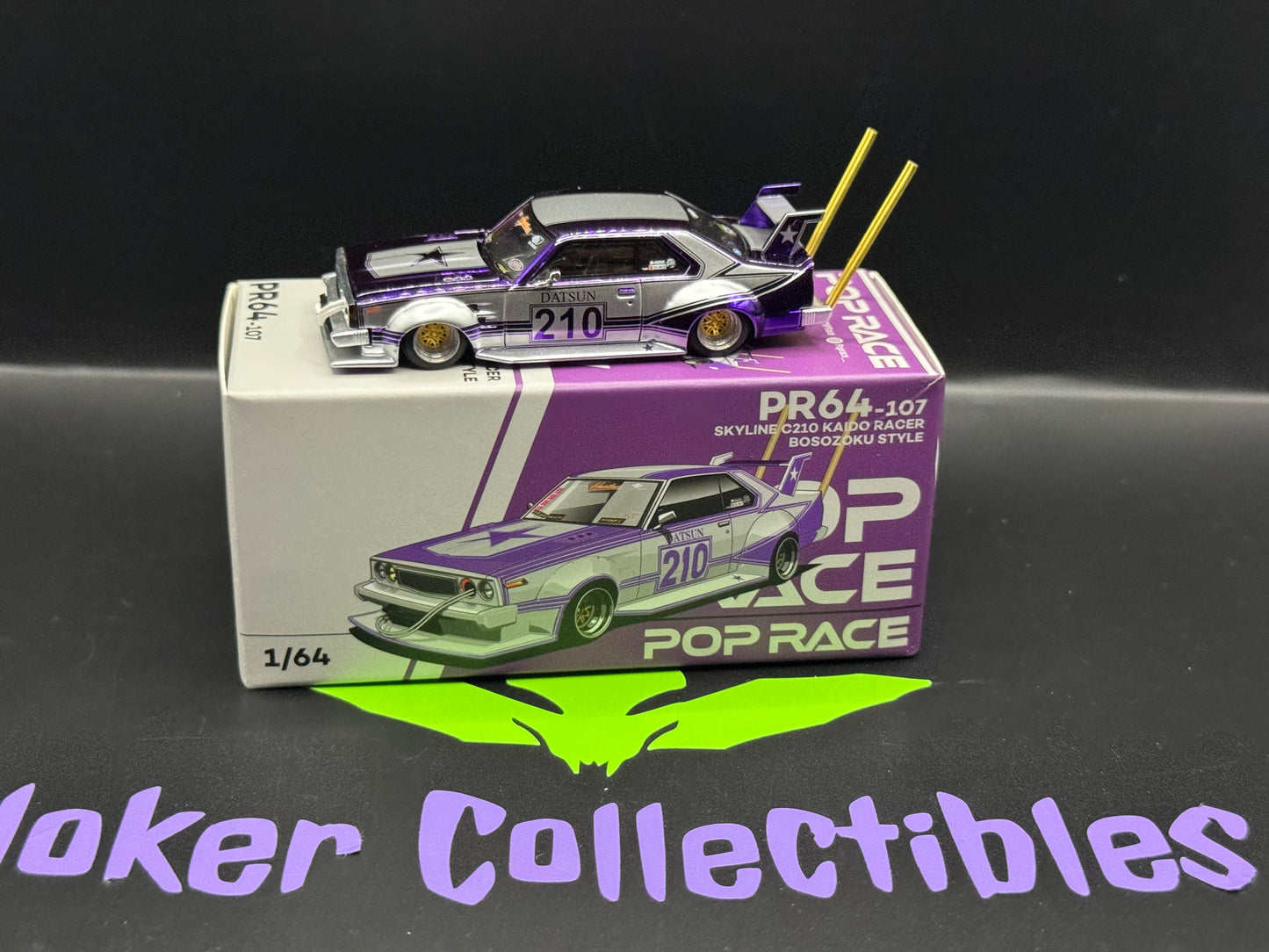 Pop Race Nissan Skyline C210 Kaido Racer Bosozoku Style Purple Chrome PR64-107