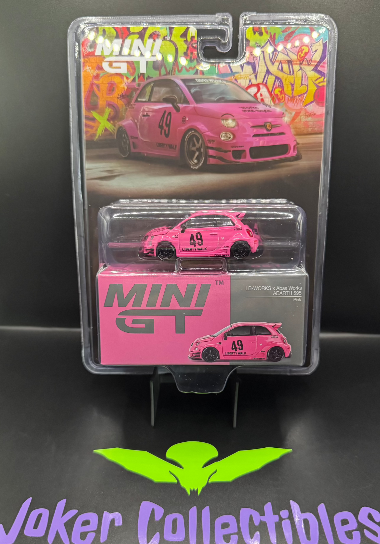 Mini GT #851 Fiat Abarth 595 LB-WORKS x Abas Works Pink