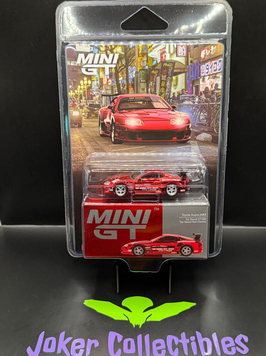 Mini GT #1132 Toyota Supra A80 Top Secret GT-300 Top Secret Red Chrome
