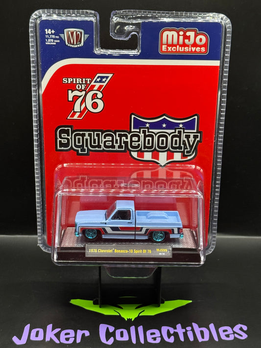 M2 Machines Chase 1976 Chevrolet Silverado Bonanza 10 Spirit of 76 Blue MJS99 26-10