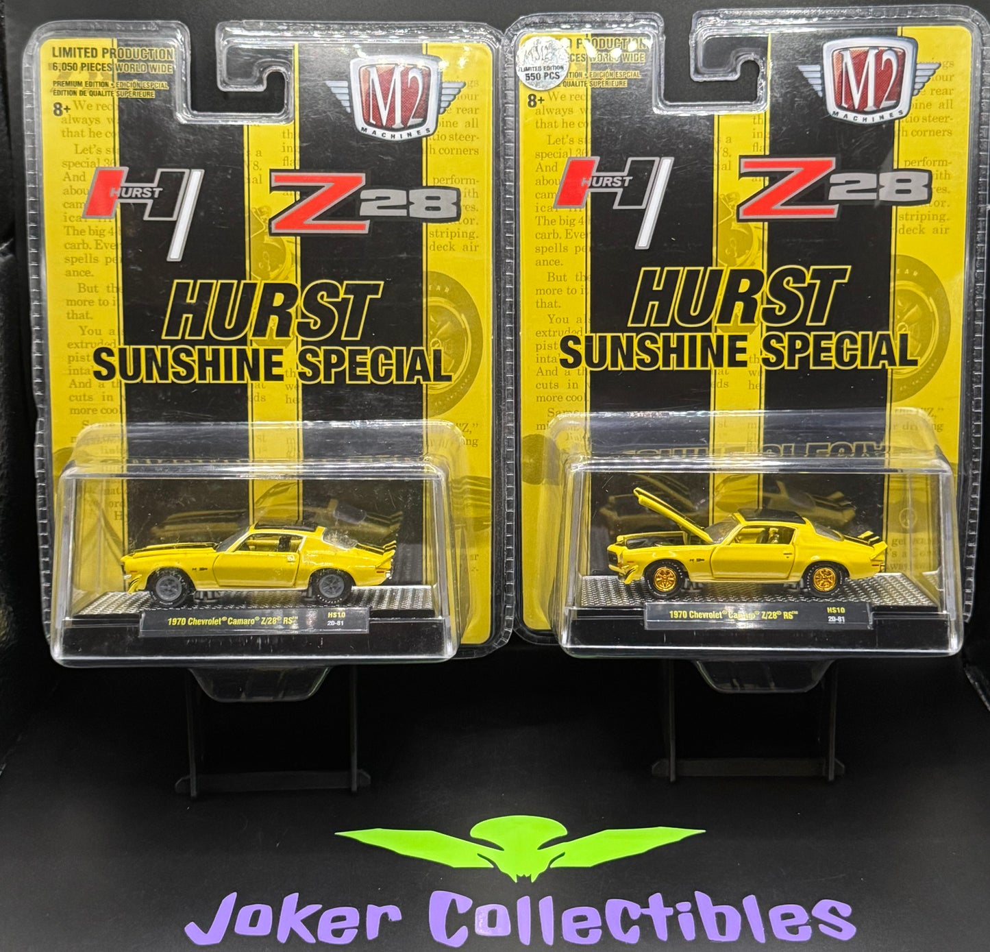 M2 Machines Regular & Chase Hurst Sunshine Special 1970 Chevrolet Camaro Z/28 RS HS10 20-81