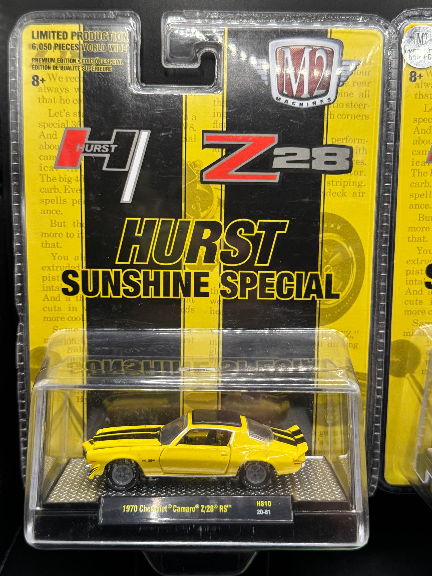 M2 Machines Regular & Chase Hurst Sunshine Special 1970 Chevrolet Camaro Z/28 RS HS10 20-81