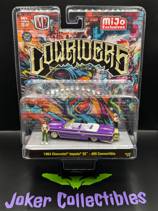 M2 Machines Diorama Lowriders Chase 1964 Chevrolet Impala SS 409 Convertible Purple MJS02 26-09
