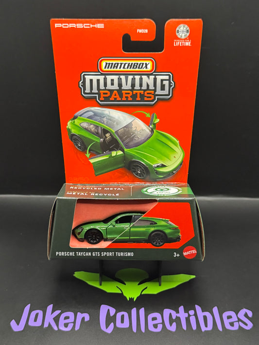 Matchbox 2026 Moving Parts Green Porsche Taycan GTS Sport Turismo