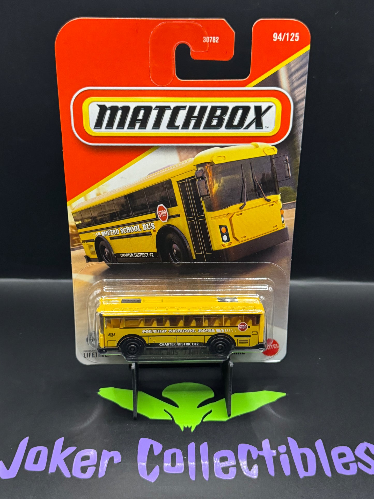 Matchbox 2026 Metro School Bus Charter District #2 MBX EV School Bus # 94/125