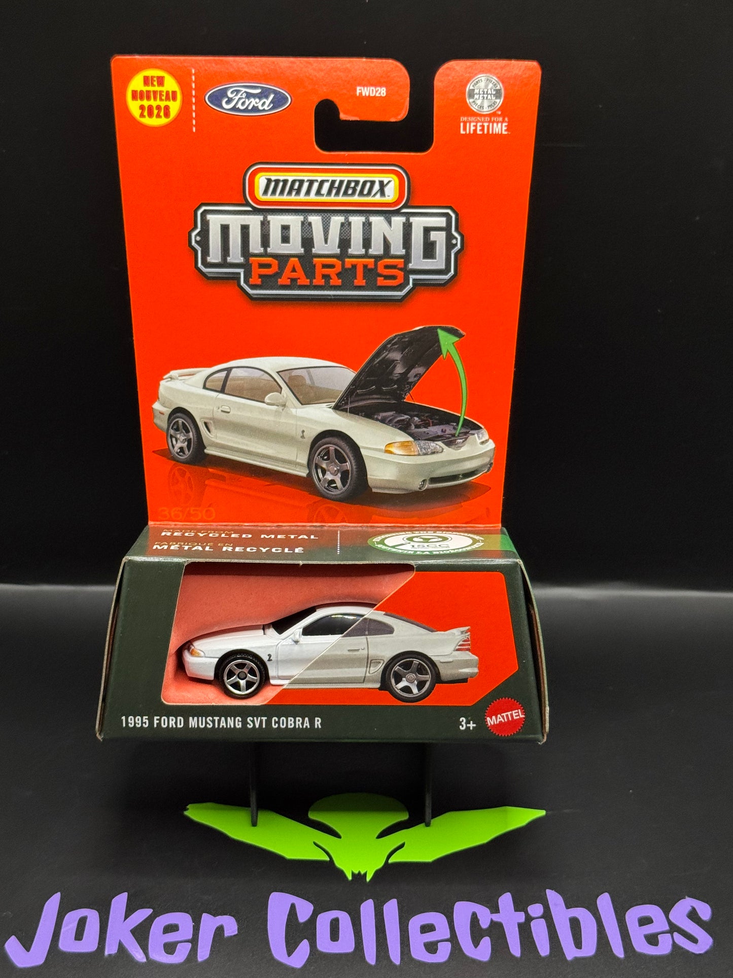 Matchbox 2026 Moving Parts White 1995 Ford Mustang SVT Cobra R