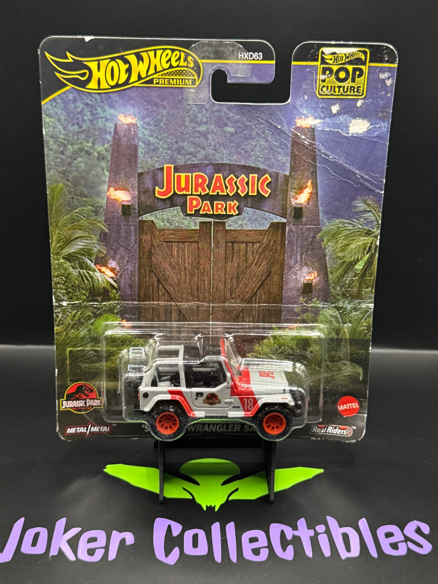 Bad Card Hot Wheels Premium Pop Culture Jurassic Park '92 Jeep Wrangler Sahara