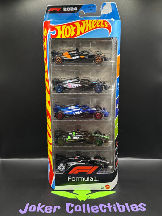 Bad Packaging Hot Wheels 5 Pack 2025 2024 Formula 1 McLaren, BWT Alpine, Red Bull, Kick Sauber, MoneyGram Haas