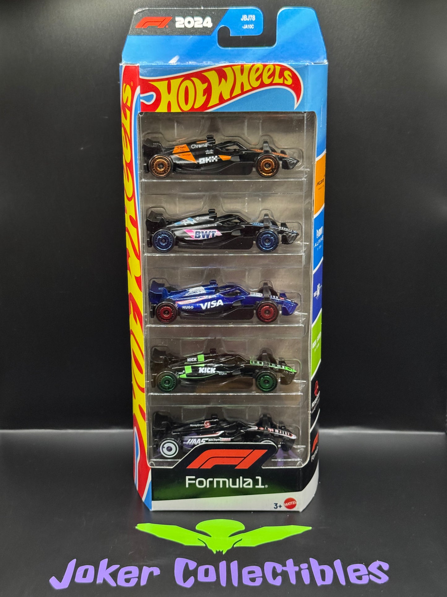 Hot Wheels 5 Pack 2025 2024 Formula 1 McLaren, BWT Alpine, Red Bull, Kick Sauber, MoneyGram Haas