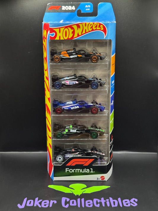 Hot Wheels 5 Pack 2025 2024 Formula 1 McLaren, BWT Alpine, Red Bull, Kick Sauber, MoneyGram Haas