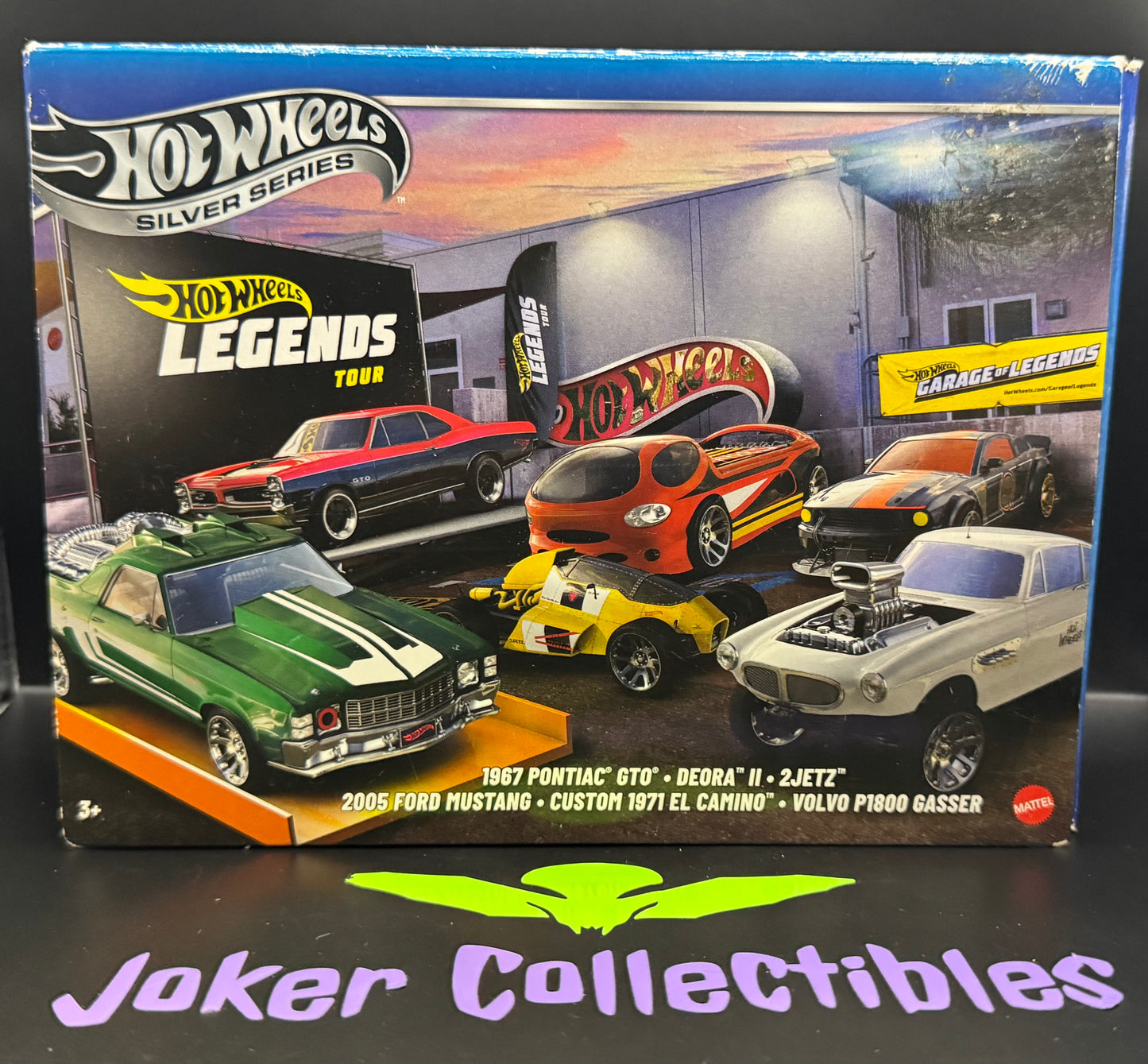 Bad Packaging Hot Wheels Silver Series 6 Pack 2025 Legends Tour 1967 Pontiac GTO, Deora II, 2Jetz, 2005 Ford Mustang, Custom 1971 El Camino, Volvo P1800 Gasser