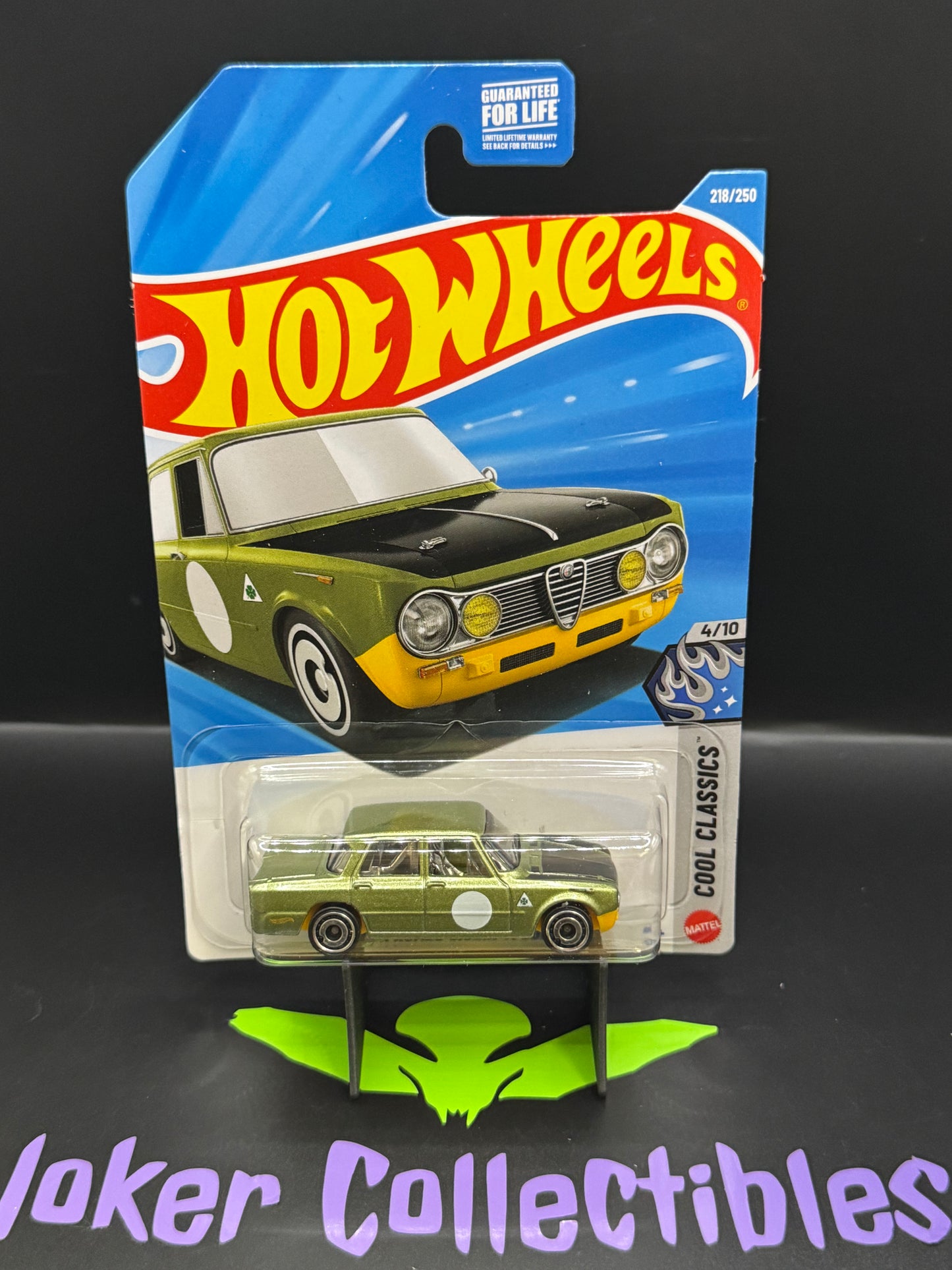 Hot Wheels 2026 Green Yellow Alfa Romeo Giulia TI Super 218/250 Cool Classics 4/10 L Case