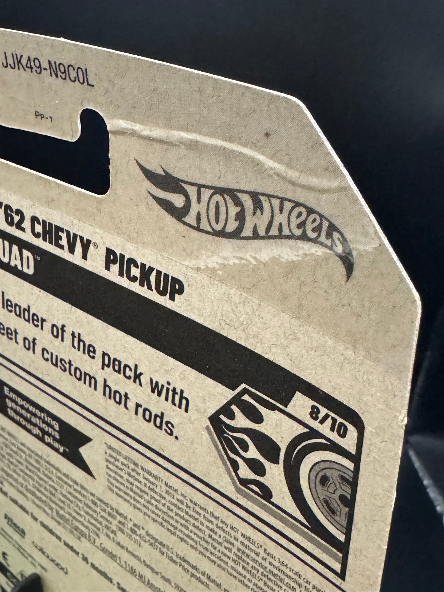 Creased Hot Wheels 2026 Black FiTech Custom '62 Chevy Pickup 220/250 Rod Squad 8/10 L Case