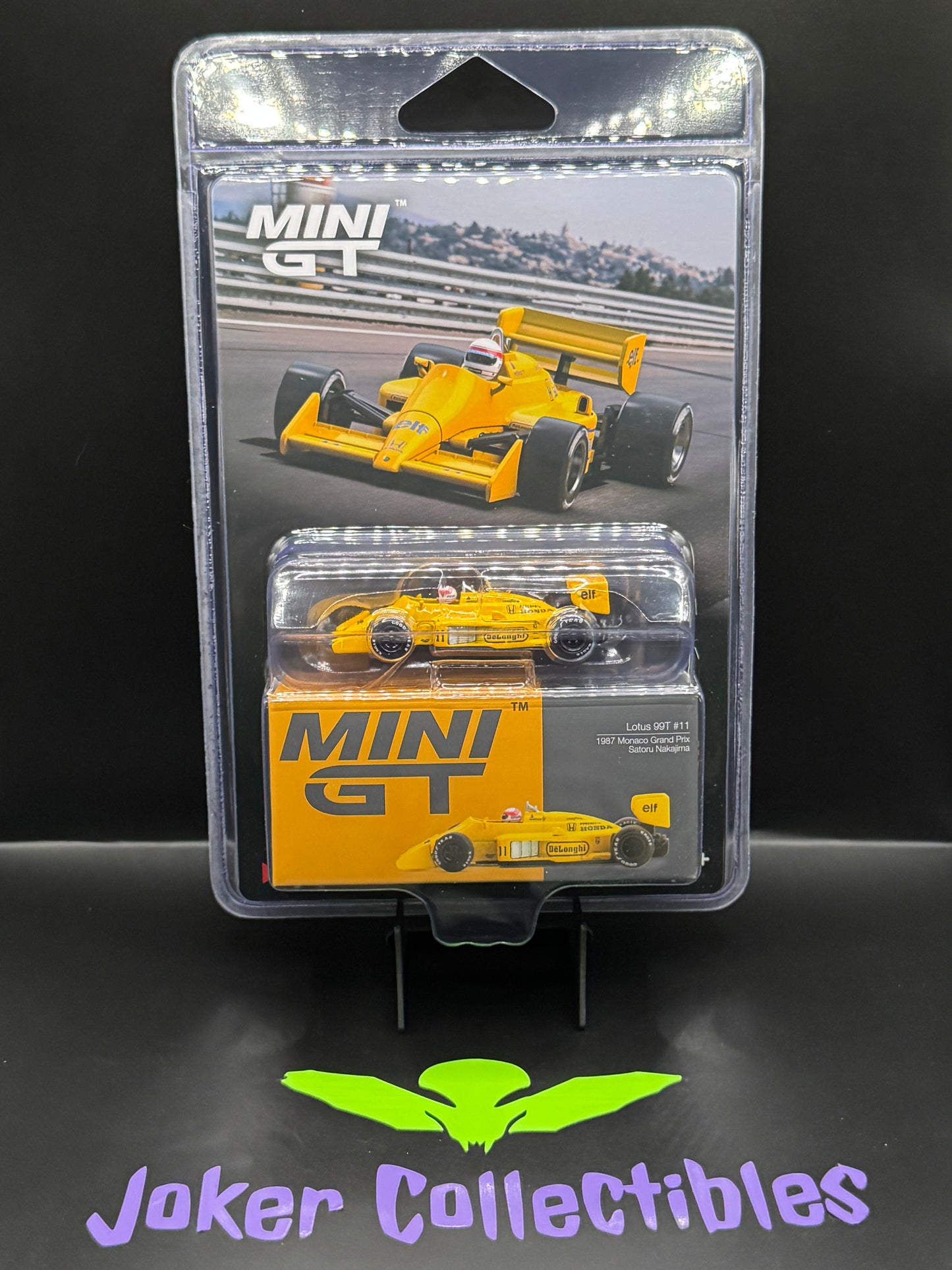 Mini GT #1148 Lotus 99T #11 Satoru Nakajima 1987 Monaco Grand Prix Yellow