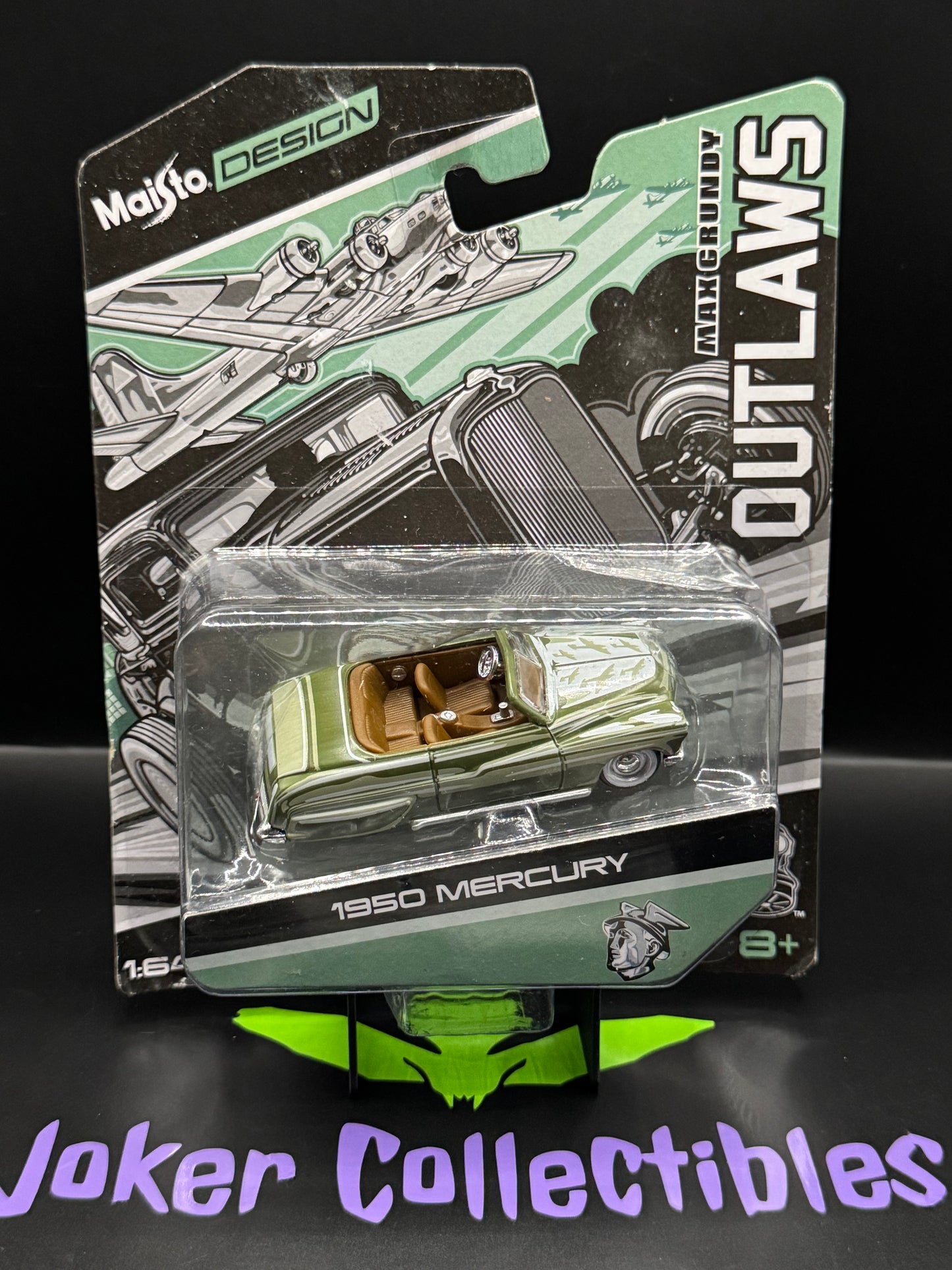 Maisto Design Max Grundy Outlaws 1950 Mercury Convertible Green