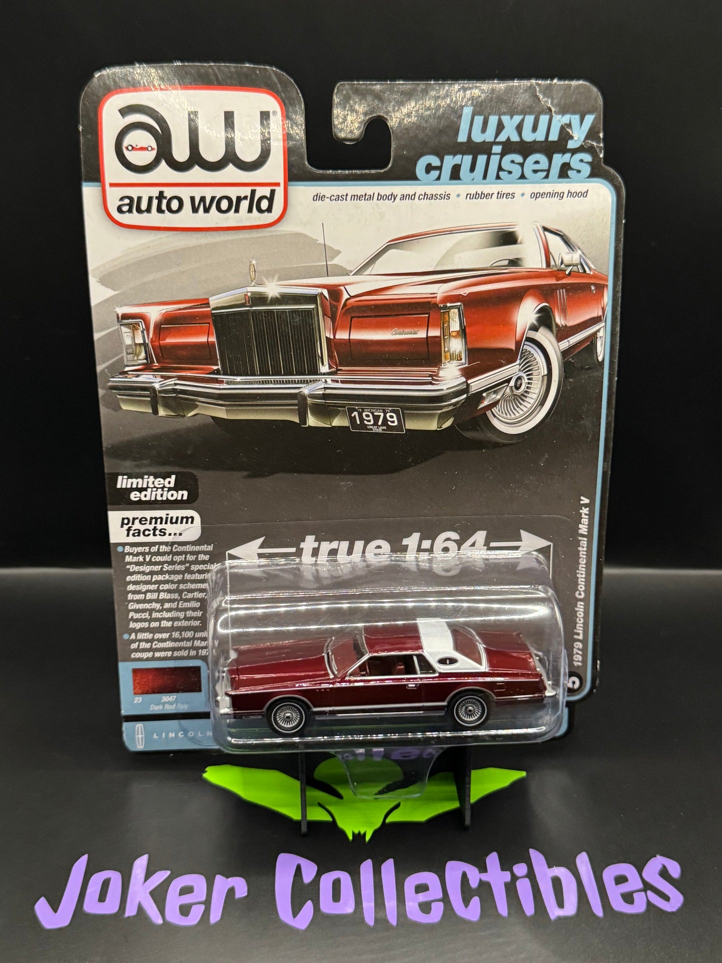 Auto World Luxury Cruisers 1979 Lincoln Continental Mark V Dark Red Poly # 5
