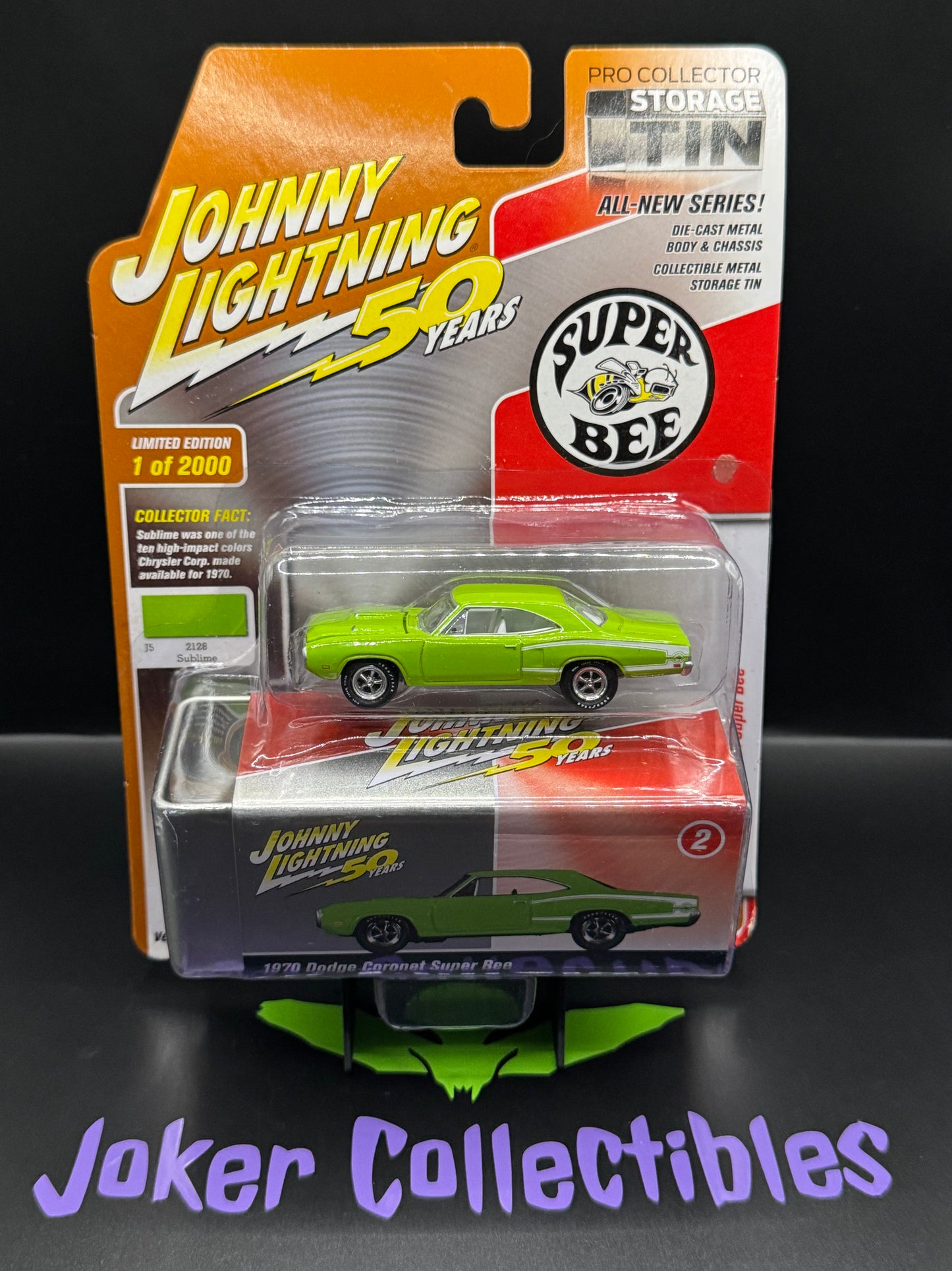 Johnny Lightning Pro Collector Storage Tin 1970 Dodge Coronet Super Bee Sublime # 2